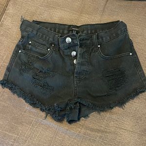 Forever 21 high waisted black denim shorts.
